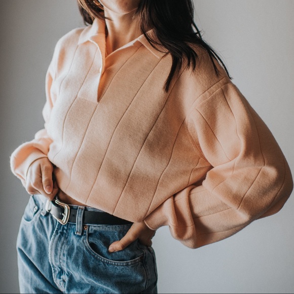 Vintage Liz Claiborne Light Peach Sweater - Picture 1 of 7